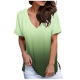 thumbnail image 1 of Cathalem Hauts de Mode pour Femmes, T-Shirts à Manches Courtes Décontractés pour Vacances, Vert TG, 1 of 4