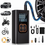 REHOTTOP Cordless Tire Inflator, Portable Air Compressor 180PSI, 12V DC Air Pump for Car with Auto Shutoff & LED Light, Tire Pump for Cars, Bicycle, Motorcycles