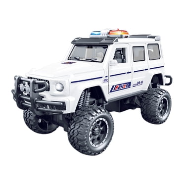 Voiture de Police Blanche Simulée avec Son et Lumière 110 Tout-Terrain Voiture de Police Spéciale Voiture de Garde Voiture Jouet pour Garçon Enfants Modèle de Voiture