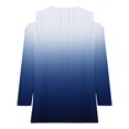 thumbnail image 5 of RXIRUCGD Haut à Enfiler Décontracté de Mode pour Femme à Dégradé à Manches Longues avec Épaule Manquante, Bleu Foncé, Taille : S, 5 of 5