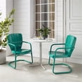 thumbnail image 2 of Crosley Furniture Ridgeland 3 Piece Metal Outdoor Bistro Set in Turquoise Gloss, 2 of 8