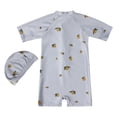 thumbnail image 3 of Girls Rash Guard Swimming Bathing Suit Floral Printing Sun Protection Long Sleeve Baby Girl Swimsuit 6-12 Months, 3 of 8