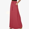 thumbnail image 4 of FAIWAD Women's Elastic High Waisted Maxi Skirt Drawstring Loose Casual Basic A-Line Skirts with Pockets, 4 of 8