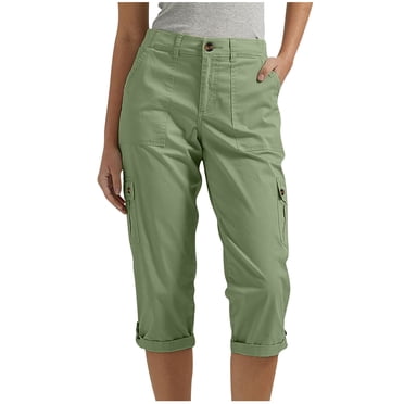 Cinvoph Womens Capris with Pockets Trendy Athletic pants Casual Loose Workout Pants