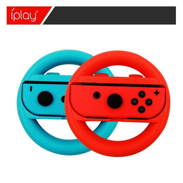 Switch/OLED Joy-Con Racing Steering Wheel - 2-Pack Ergonomic Controller Bracket Handle for Mario Kart 8 Deluxe & Racing Games, Plug-and-Play | Switch Accessories
