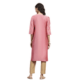 thumbnail image 4 of Biba Rangriti Kurti Ethnique Indien (Festive Essentials 22335), Rose, Taille 36, 4 of 5