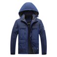 thumbnail image 4 of Windproof Jacket men Casual Patchwork Thicken Multi Pocket Hooded Zipper Windproof Waterproof Breathable Jacket Coats, 4 of 8