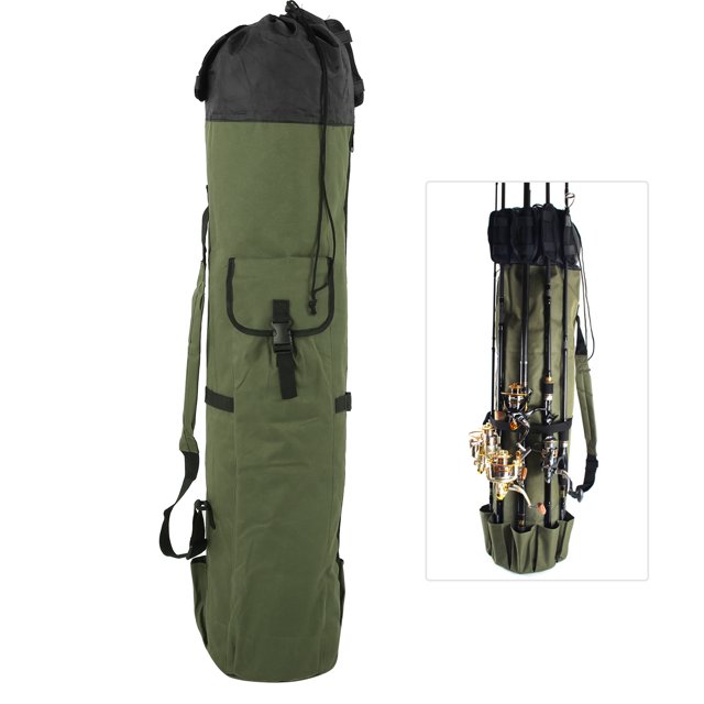 Fishing Tackle Bag, Large Capacity Water Proof Fishing Tackle Rod Storage Bag Organizer with Adjustable Shoulder Strap for Rods and Reels