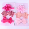 thumbnail image 3 of Ensemble de 3 Pcs Couvre-Chefs Mignons pour Bébés Filles, Bandeau Nœud pour Nouveau-Né, Bandeau Élastique, Accessoires pour Photos de Cheveux, 3 of 5