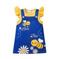 thumbnail image 3 of FYDUU Robe en Denim Décontractée pour Tout-Petites Filles Bébé Imprimée Mignonne à Col Rond à Manches Volantées Salopette Ludique pour Fillette Robe d'Été Décontractée Robe d'Été de Tous les Jours, 3 of 9