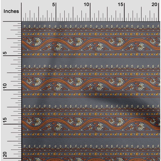 oneOone Polyester Lycra Fabric Leaves & Floral Block Fabric Prints By Yard 56 Inch Wide