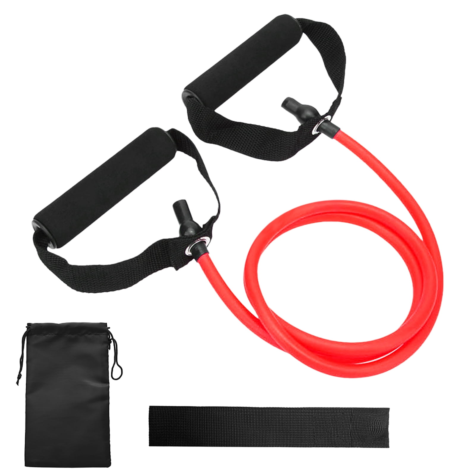Labymos Resistance Toning Tube Bands Fitness Workout Elastic Exercise Band with Door Anchor and Carry Bag