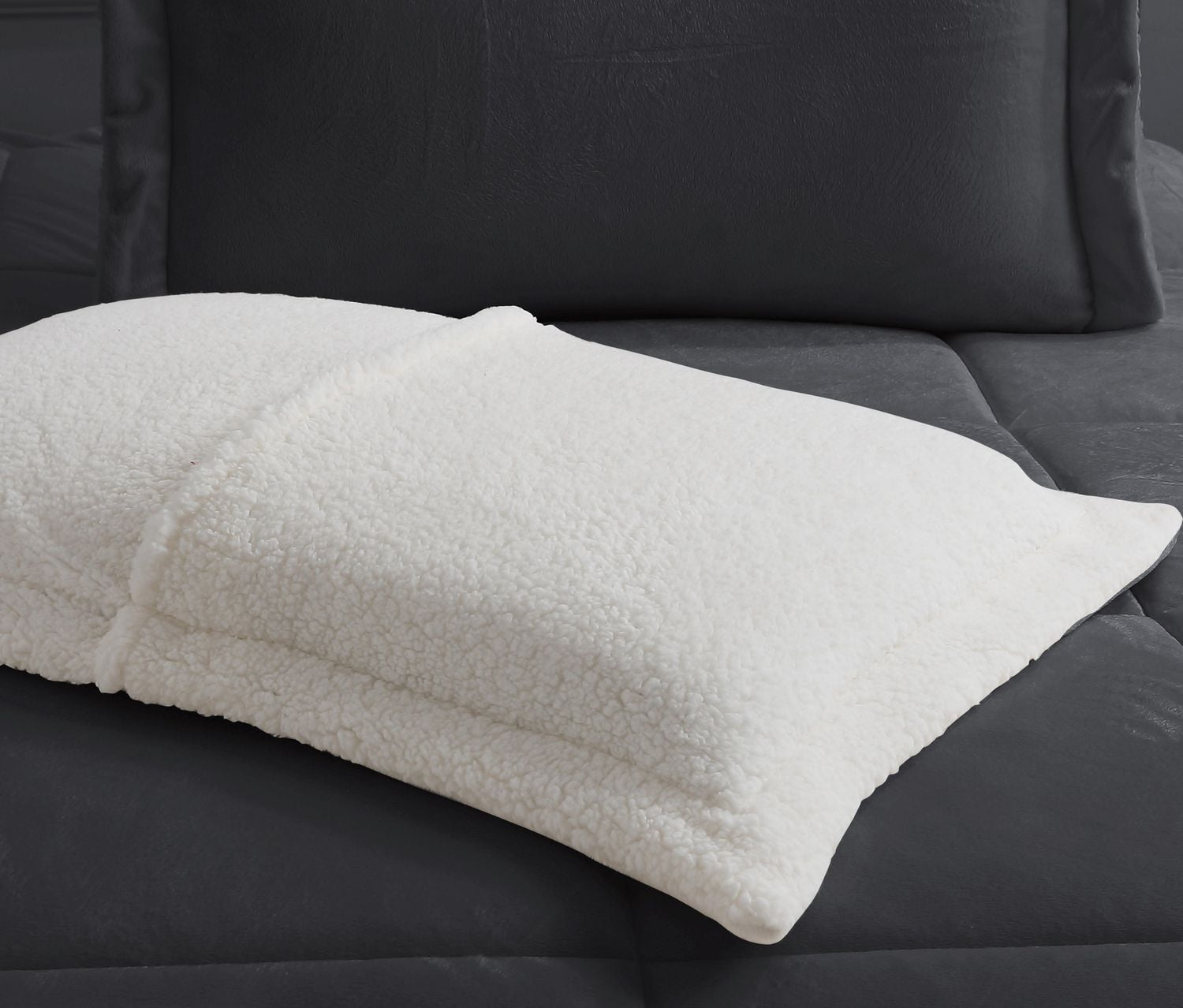 Ensemble d'édredon réversible en vison et sherpa en peluche berbère