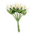thumbnail image 2 of Langgg Bouquet de Décoration Extérieur Simulation Bricolage Décorations de Fleurs Blanc, 2 of 6