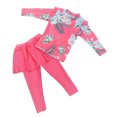 thumbnail image 1 of Zwiiyzr 2025 Maillot de Bain 2 Pcs pour Filles Enfants Imprimé Floral Haut Maillot Dermoprotecteur à Manches Longues et Pantalon Long avec Jupe Combinaison anti-UV Maillot de Bain de Plage 3-11 Ans Rouge Melon D\'eau, 1 of 1