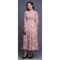 thumbnail image 3 of Bimba Floral Women Cotton Smocked Boho Renaissance Long Ruffle MaxiDress-Large, 3 of 5
