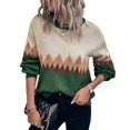 thumbnail image 1 of REDHOTYPE Femmes Col Rond Tricot Pull en Vrac Casual Couleur Bloquant Pull à Manches Longues Top, 1 of 6