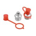 thumbnail image 3 of Unique Bargains M8 Silver Tone Thread Straight Grease Nipple Fittings w/ Red Dust Cap for Car 10 Set, 3 of 6