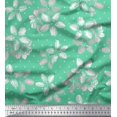 thumbnail image 1 of Soimoi Green Moss Georgette Fabric Dot & Floral Print Fabric by The Yard 42 Inch Wide, 1 of 3