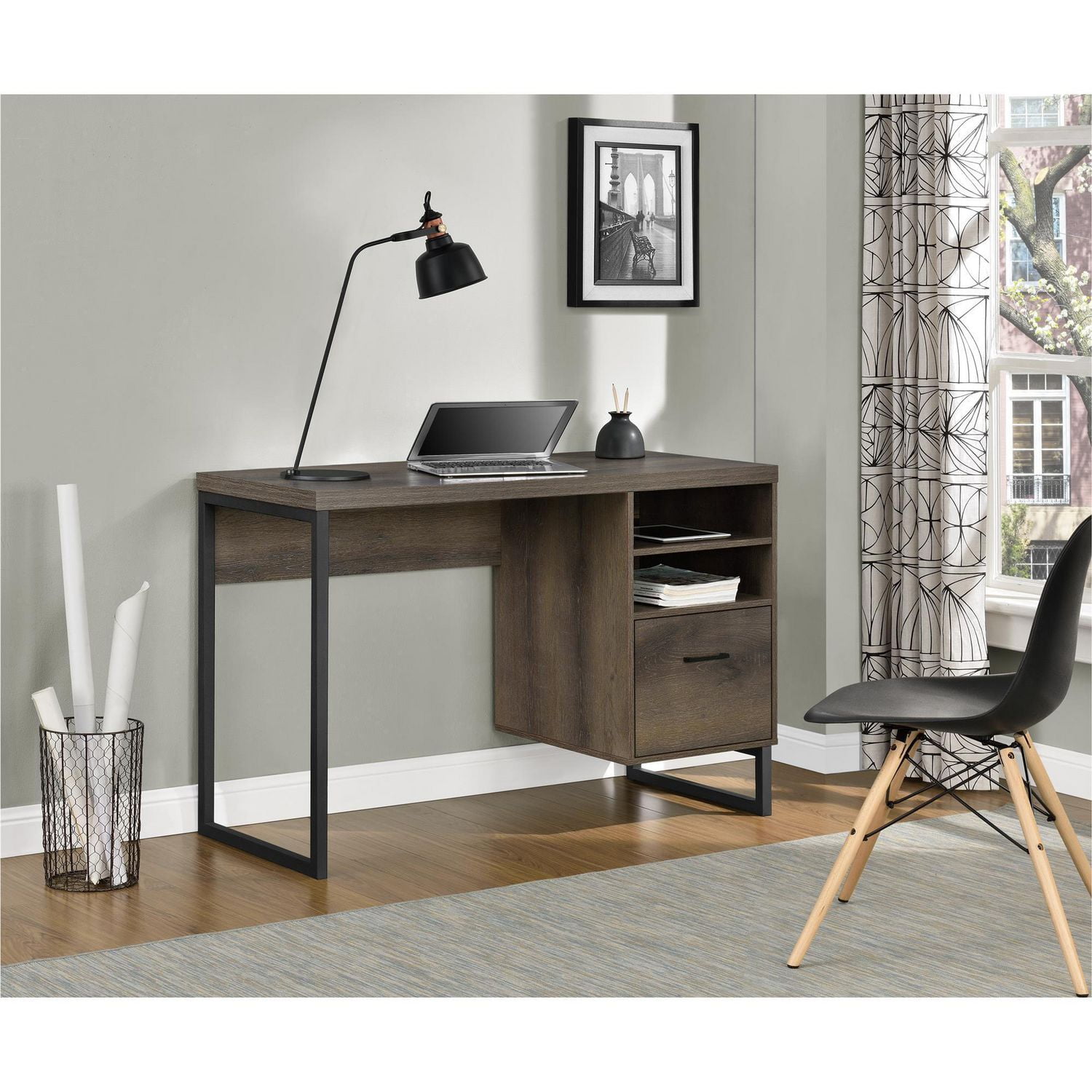 Candon Computer Desk, Medium Brown