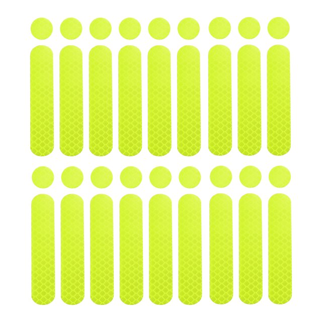 Unique Bargains 18pcs Universal Reflective Safety Stickers for Helmet Adhesive Tape Reflector for Bicycle Motorcycle Helmets Green