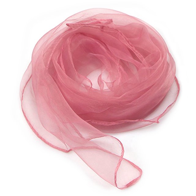 Chiffon Scarf Decorative Solid Color Mesh Necklace Scarf Summer Scarf for Women