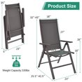 thumbnail image 2 of Gymax Ensemble de 2 Chaises de Salle à Manger Pliantes pour Patio Chaise de Camping avec Dossier Réglable, 2 of 10