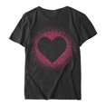 thumbnail image 4 of Meichang T-Shirt pour Femmes Joyeuse Saint-Valentin Chandails Cœur d'Amour T-Shirt Graphique Hauts Mignons Hauts T-Shirts de Fête Manches Courtes Col Rond T-Shirts Mode 2025, 4 of 4