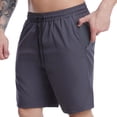 thumbnail image 3 of RKSTN Mens Shorts Summer Fashion Solid Color Pockets Beach Sports Running Shorts Gym Workout Quick Dry Training Shorts, 3 of 4