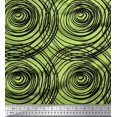 thumbnail image 1 of Soimoi Green Modal Satin Fabric Spiral & Geometric Print Fabric by Yard 42 Inch Wide, 1 of 3