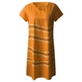 thumbnail image 4 of Pompotops Robe d'Été pour Femmes Style Col en V Imprimée Manches Courtes Robe pour Dames, 4 of 5
