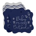 thumbnail image 3 of Inkdotpot Pack Of 50 Baby It's Cold Outside Baby Shower Paper Tags DIY Craft Bracket Shape Real Silver Foil Hang Tags, 3 of 6