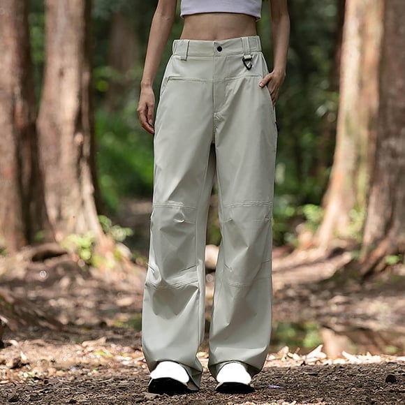 Wensltd Rain Pants Women Waterproof Pants Lightweight Breathable Hiking Cycling Outdoor with Pockets