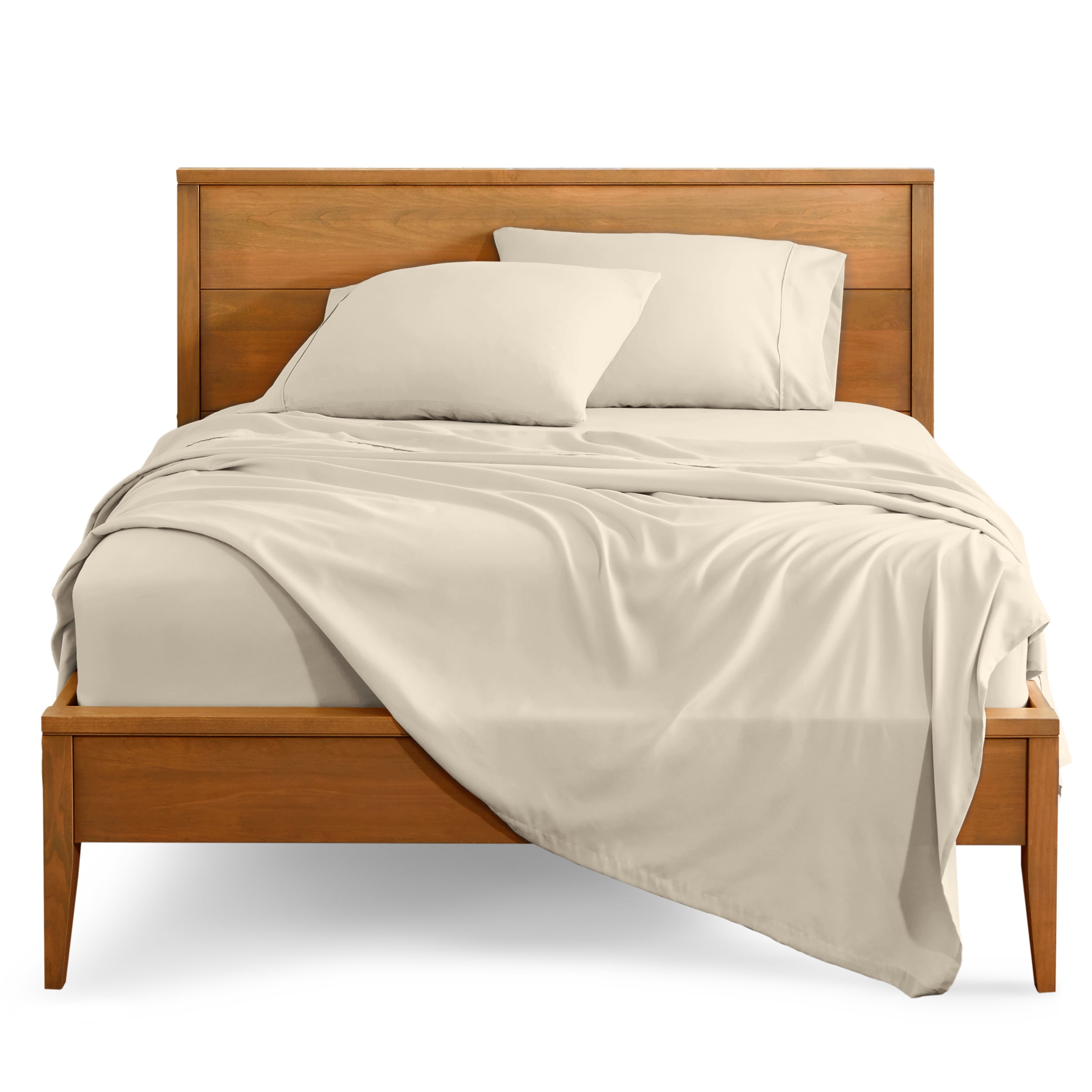 Bare Home Premium 1800 Collection 5-Piece Bed Sheet Set, Split California King, Sand