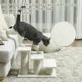 thumbnail image 4 of PawHut 3-Step Pet Stairs, Carpeted Cat Scratching Post, Beige, 4 of 10