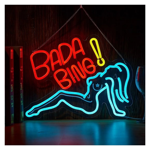 "Bada Bing" Neon Sign USB Dimmable Led Light For Pub Store Man Cave Party Bedroom Decoration 40X28cm