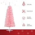 thumbnail image 4 of HOMCOM 4FT Artificial Christmas Tree, Xmas Pencil Tree with Auto Open, Pink, 4 of 10