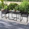 thumbnail image 4 of Costway 3PCS Patio PE Wicker Furniture Set Cushioned Chairs with Folding Backrest Backyard, 4 of 10