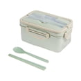 thumbnail image 2 of SuoKom Adult Lunch Box, 1000 Ml 3-Compartment Bento Lunch Box for Kids, Lunch Containers for Adults Come with Chopsticks and Spoons, Leak Proof, Microwaveable Feature, 2 of 6