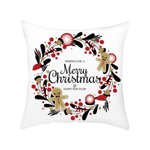 Agiferg Christmas New Pillowcase Rag Linen Pillowcase Back Cushion Cover