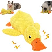 Jouet apaisant pour chien canard, jaune vif, jouet réconfortant pour canard, jouet de dentition pour canard sournois, canard réconfortant, jouet pour canard sonore, jouet en peluche pour chien