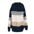 thumbnail image 4 of FAIWAD Women's Full Zip Fuzzy Fleece Hooded Coat Color Block Drawstring Fall Winter Warm Coat with Pockets, 4 of 6