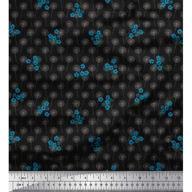 Soimoi Rayon Fabric Artistic Floral Printed Craft Fabric by the Yard 56 Inch Wide