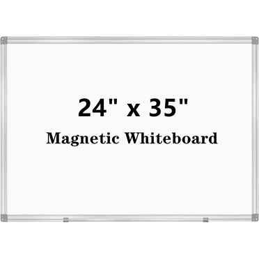 24 x 35 Inches Magnetic Whiteboard, Dry Erase Board Easy Wipe with Silver Aluminum Frame for Home Office School, Fix or Hang on the Wall