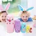 thumbnail image 1 of LSLJS Russian Nesting Dolls Easter Five Layer Robbit Set Crafts Children's Day Easter Gift Gift Toys, Easter Gifts Easter Decorations, 1 of 6