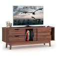 thumbnail image 1 of Gymax TV Stand for TV up to 60'' Media Console Table Storage with Doors Walnut, 1 of 10