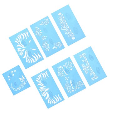 Pochoir de Peinture pour le Visage, 7 Pcs/ensemble Pochoir de Peinture pour le Visage Réutilisable Pochoir de Peinture pour le Visage Réutilisable Gabarit de Peinture Corporelle Conception à l'Épreuve du Futur