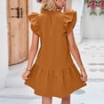 thumbnail image 5 of XZNGL Robe d'Été pour Femmes Aguichant Mode Femmes Été Col Rond Robe Poupée Couleur Unie Robe Plissée Sans Manches Hauts Aguichant pour Femmes Été Aguichant Robe d'Été pour Femmes Hauts d'Été pour Femmes Aguichant, 5 of 5