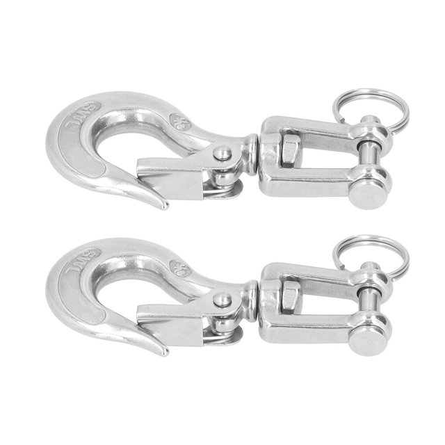 Clevis Hook, Removable 360° Rotation 2Pcs Slip Hooks Lifting Large Capacity For Construction Cranes For Land Transportation For Port Loading Unloading