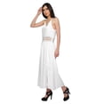 thumbnail image 4 of Moomaya WoMen's Spaghetti Strap Side Slit Dress Plus Size Solid Clothing, 4 of 6